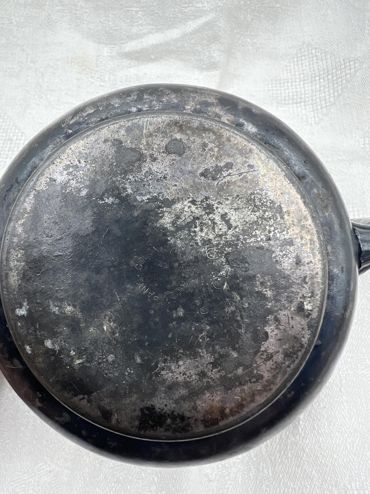 Antique Colonial Quadruple Silver Plate Company Sugar Bowl - Hand Engraved