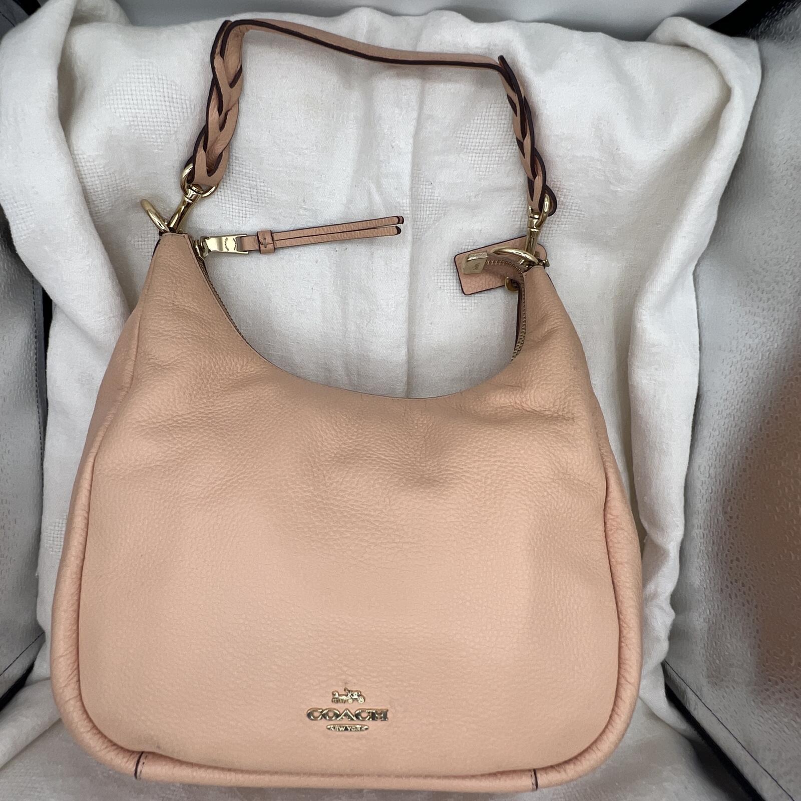 Coach Jules Hobo Bag C9190 Faded Blush Pebbled Leather Shoulder Crossbody Purse