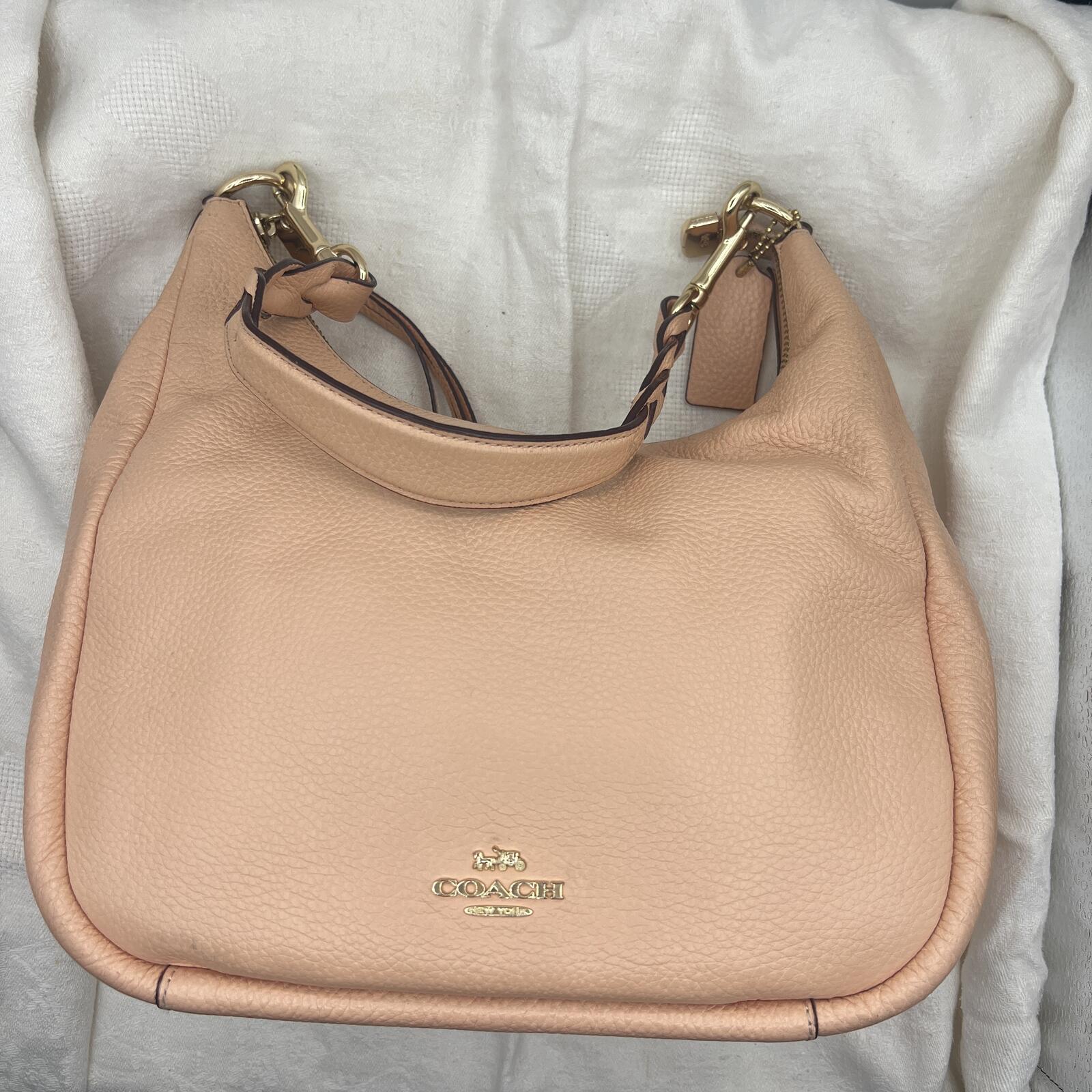 Coach Jules Hobo Bag C9190 Faded Blush Pebbled Leather Shoulder Crossbody Purse