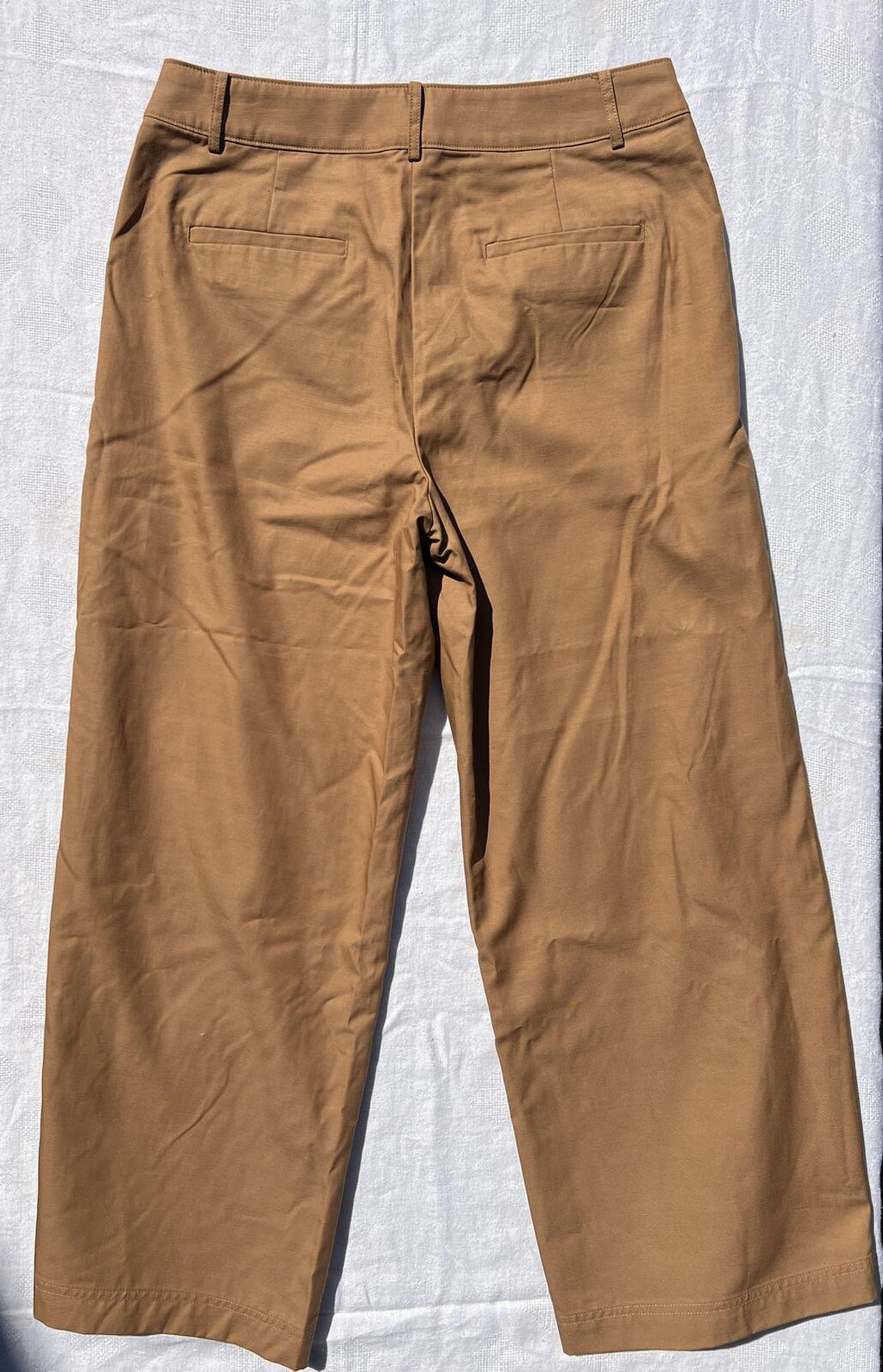 LOFT Petite Wide Leg Crop Cargo Pants Camel Brown Size 12P NWT