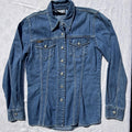 DKNY Jeans Petite Denim Button Front Shirt Jacket/Shacket Women’s P8 Medium Wash