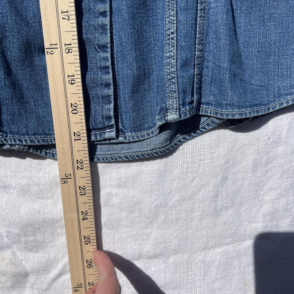 DKNY Jeans Petite Denim Button Front Shirt Jacket/Shacket Women’s P8 Medium Wash