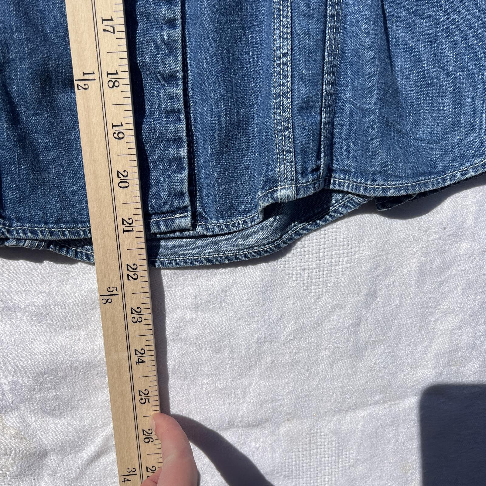 DKNY Jeans Petite Denim Button Front Shirt Jacket/Shacket Women’s P8 Medium Wash