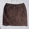 Emanuel Ungaro Liberte Petite Brown Suede Leather Mini Skirt Size 6P / 40