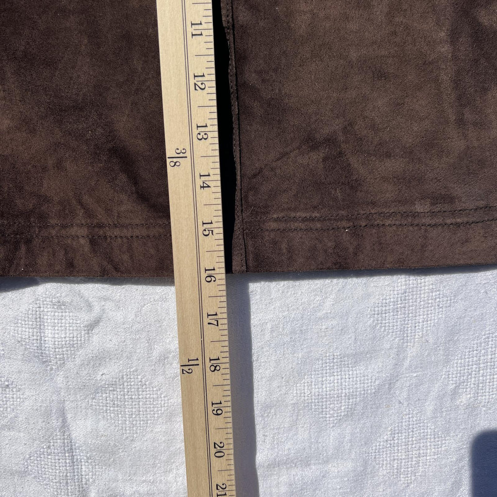 Emanuel Ungaro Liberte Petite Brown Suede Leather Mini Skirt Size 6P / 40