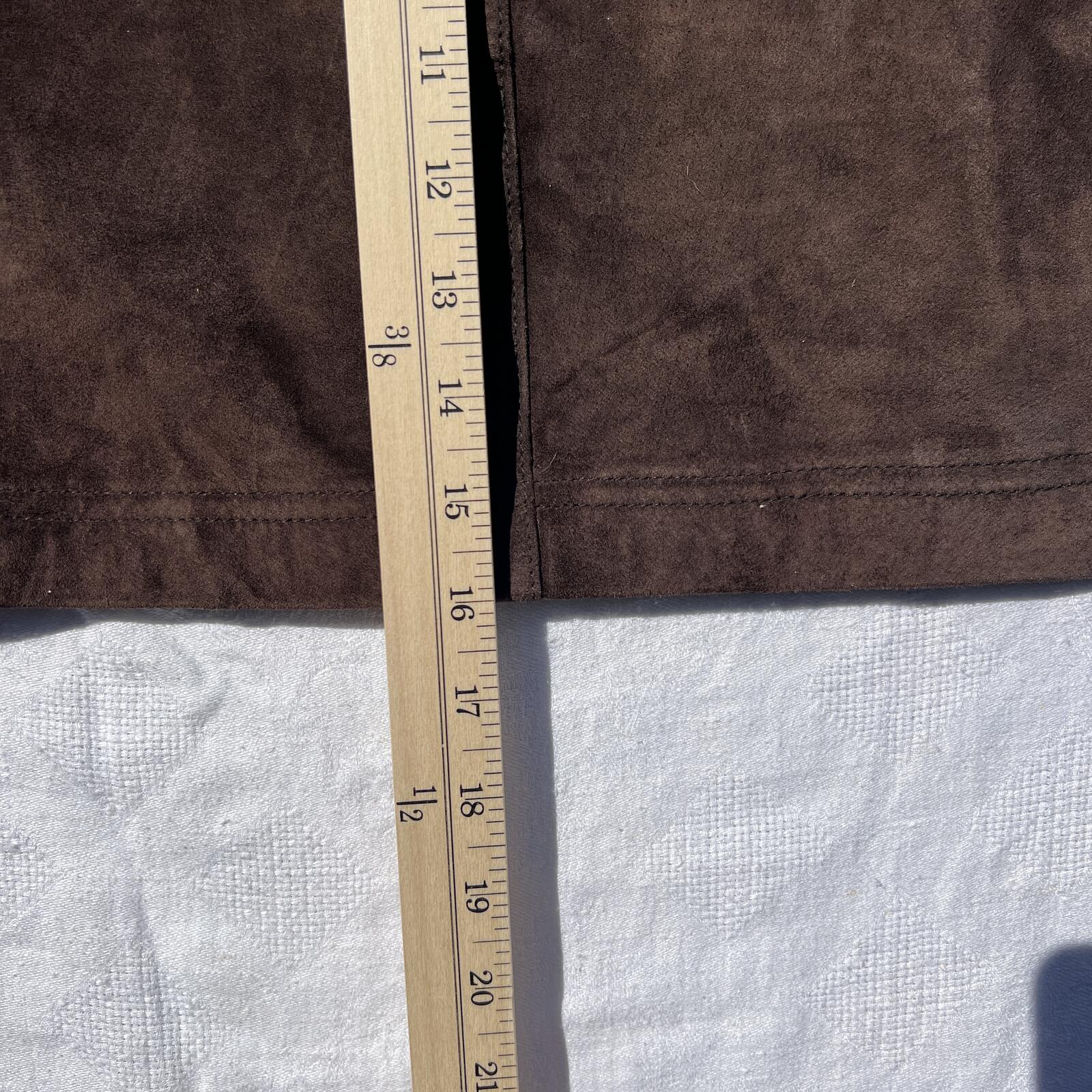 Emanuel Ungaro Liberte Petite Brown Suede Leather Mini Skirt Size 6P / 40