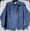 Bagatelle NWOT Blue Suede Leather Jacket Womens Medium Button Front Shirt Jacket