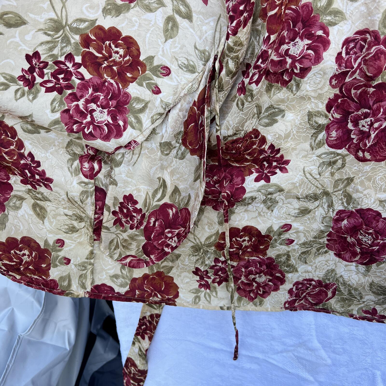Vintage SILX by August Silk 100% Silk Floral Kimono Robe Cover-Up Medium