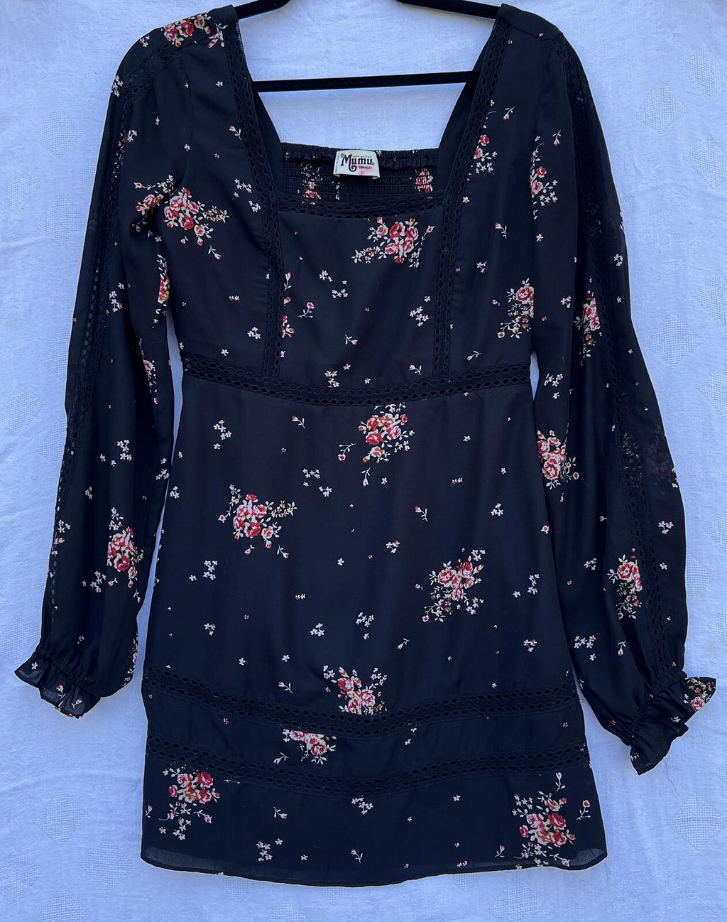 Show Me Your Mumu Helen Dress Dancing Floral Black Mini Dress Small
