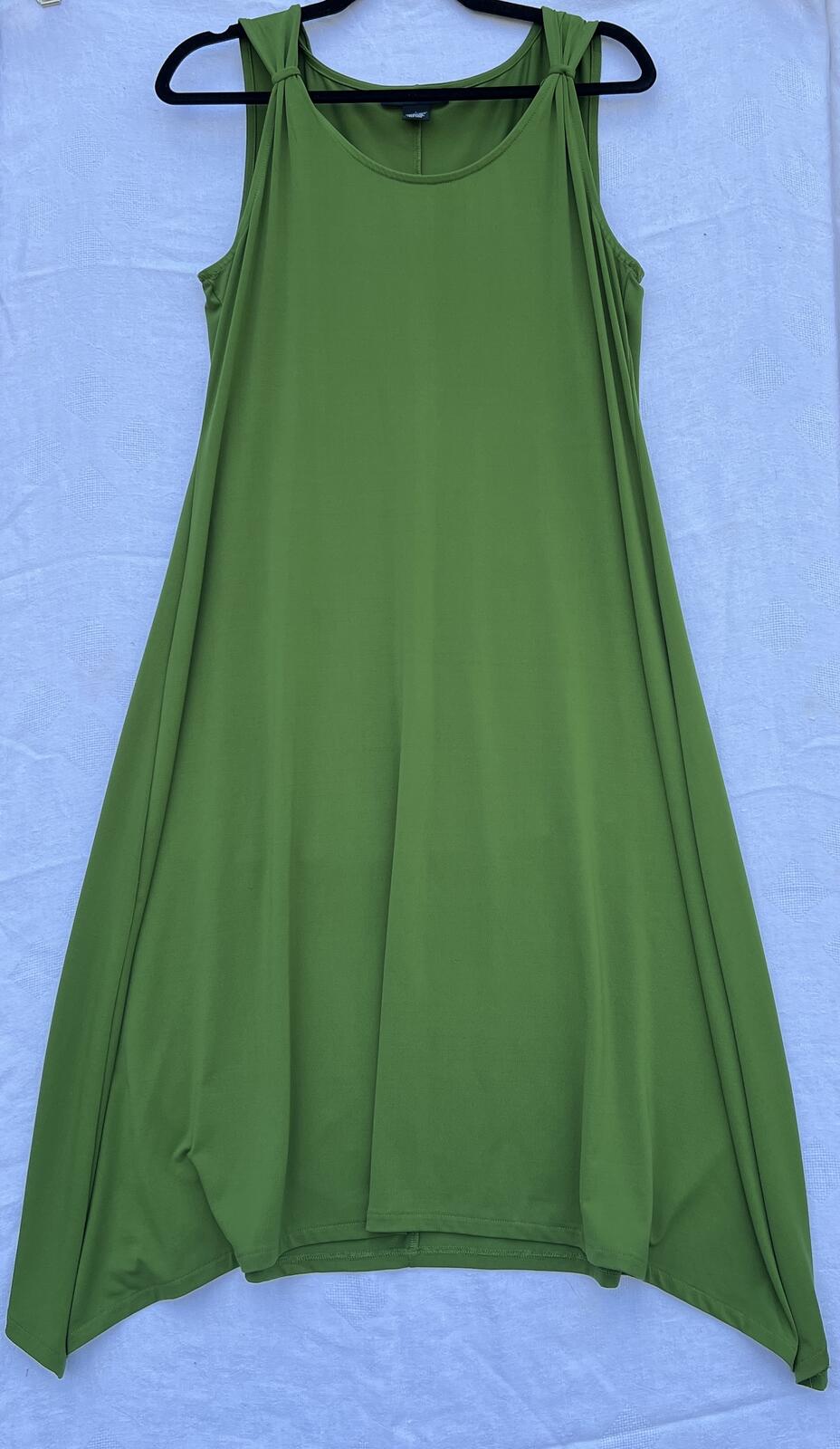 Joan Vass New York Lime Green Sleeveless Swing Dress Size Large