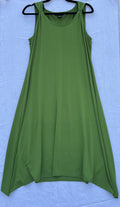 Joan Vass New York Lime Green Sleeveless Swing Dress Size Large