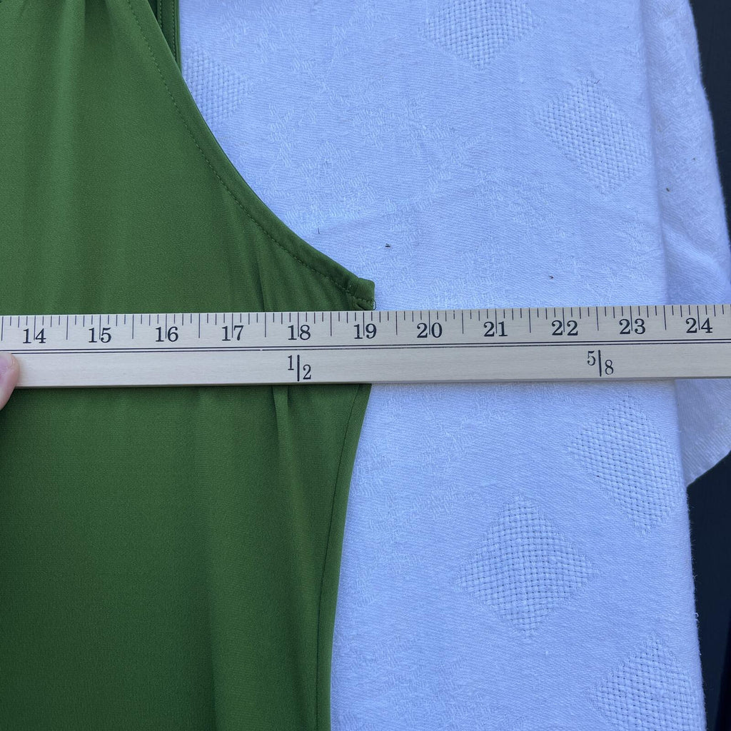 Joan Vass New York Lime Green Sleeveless Swing Dress Size Large