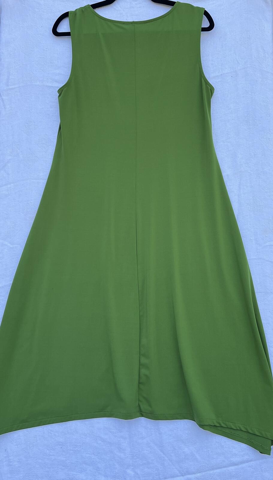 Joan Vass New York Lime Green Sleeveless Swing Dress Size Large