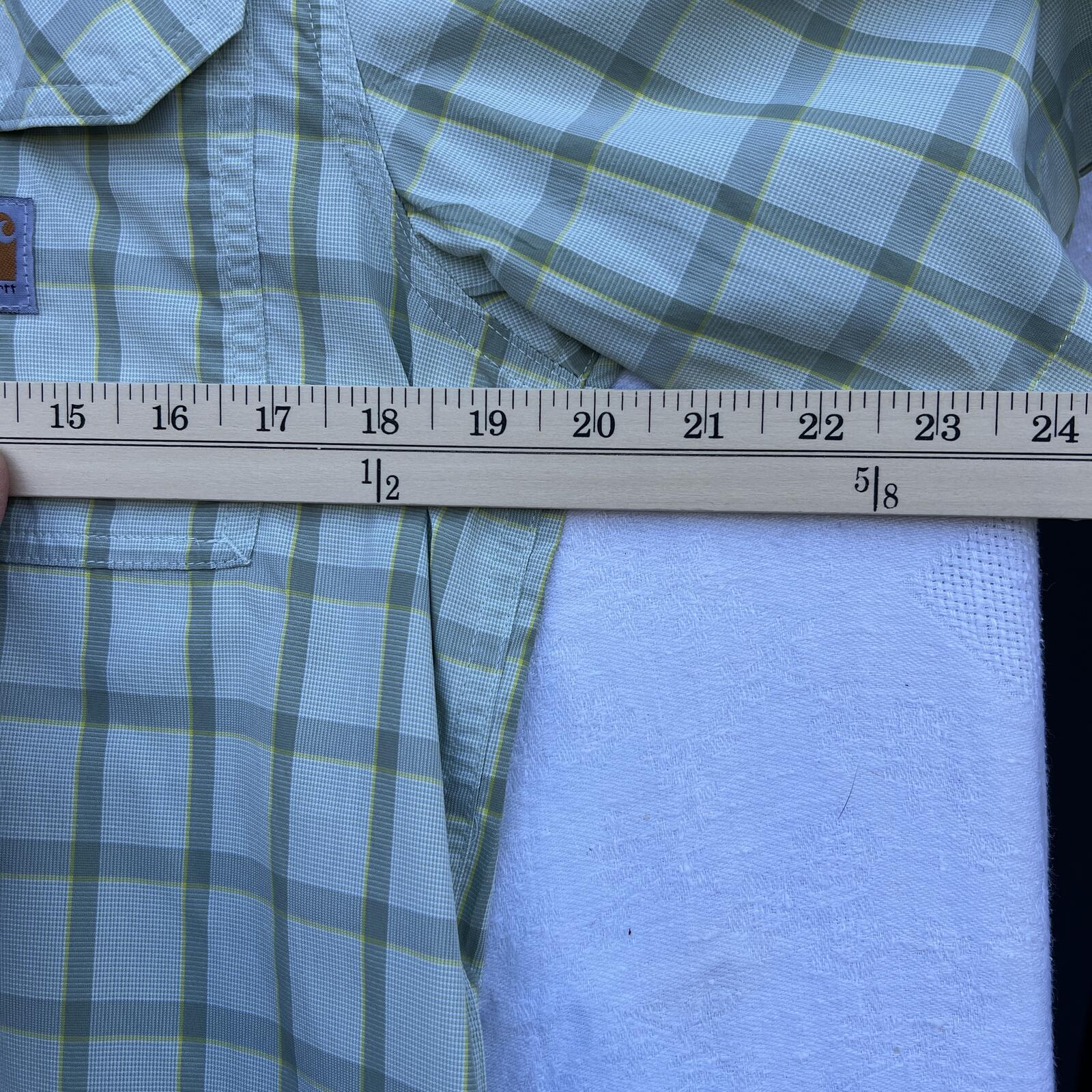 Carhartt Force Men’s Plaid Short Sleeve Button Down Shirt Size M Relaxed Fit
