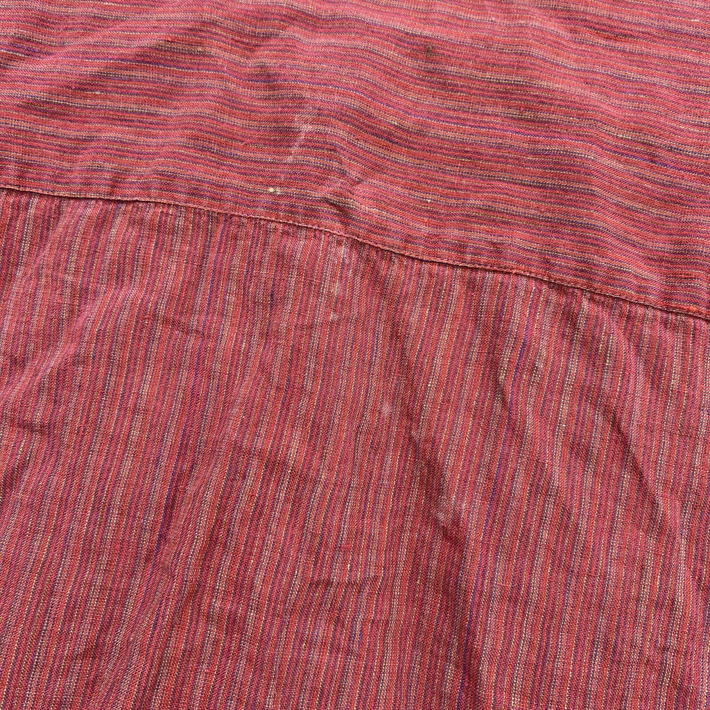 Express Linen Shirt Mens Medium Red Striped Short Sleeve Button Up