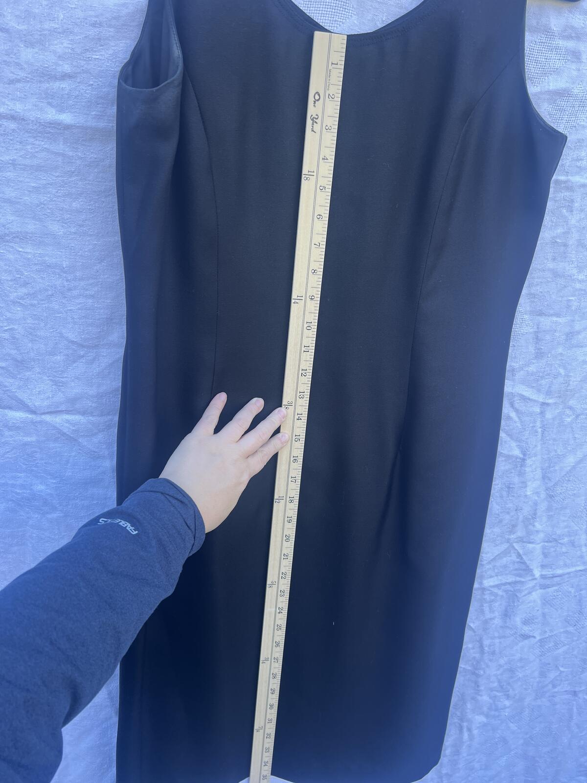 Adrianna Papell Black Midi Dress Silk Wool Blend Sleeveless Size 10