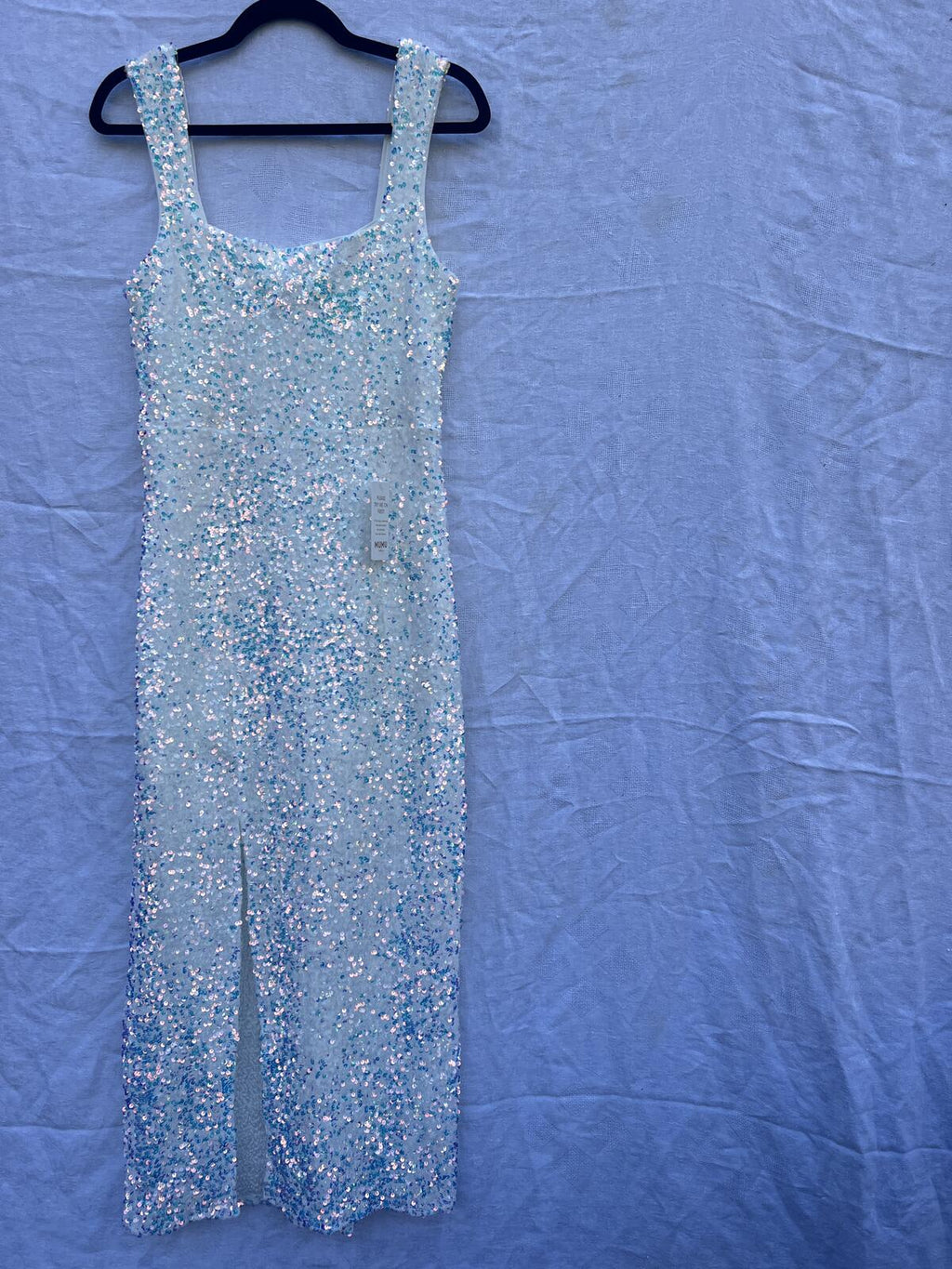NWT Show Me Your Mumu Sequin Midi / Maxi Dress XL White Iridescent Party Glam