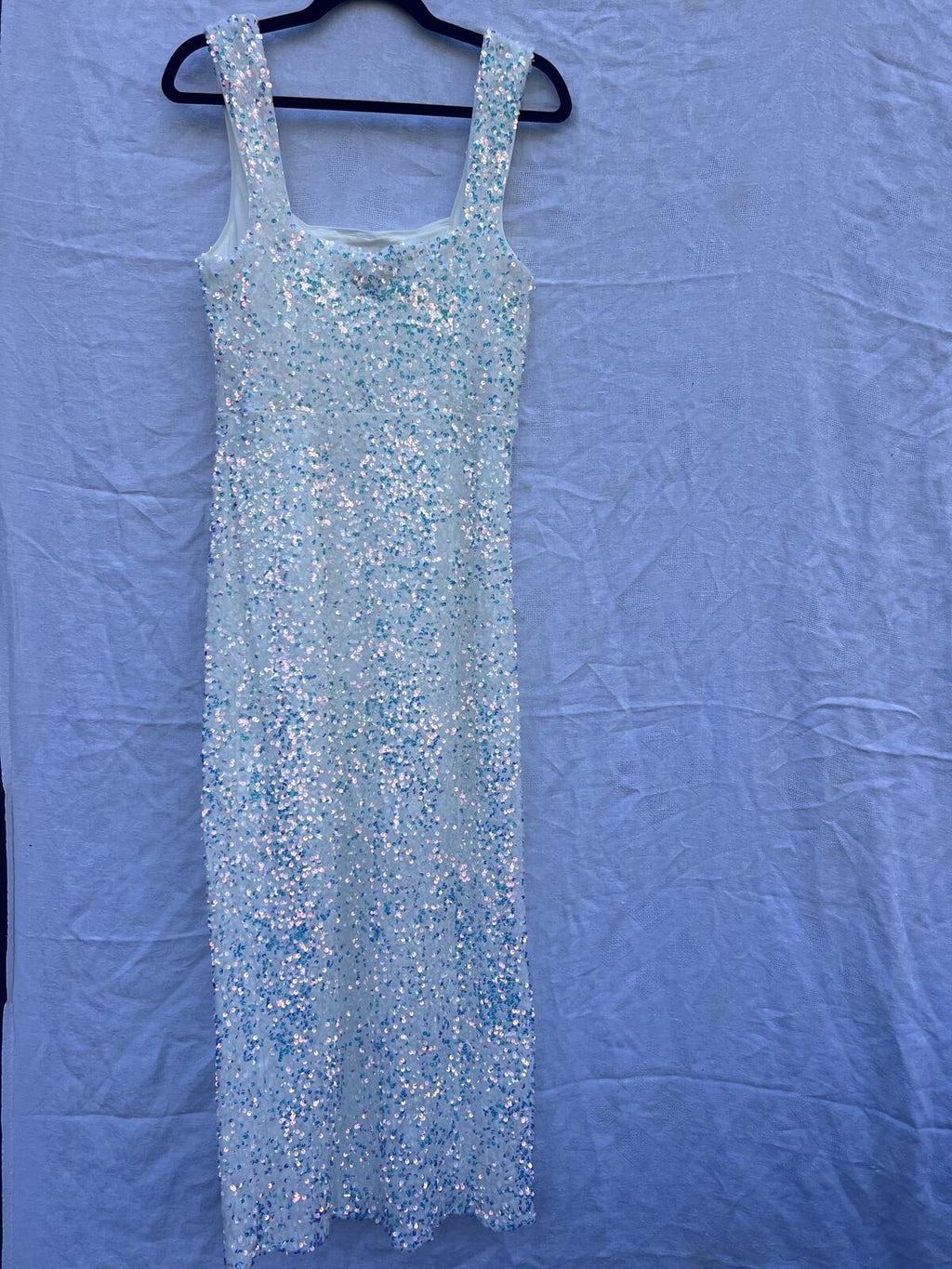 NWT Show Me Your Mumu Sequin Midi / Maxi Dress XL White Iridescent Party Glam