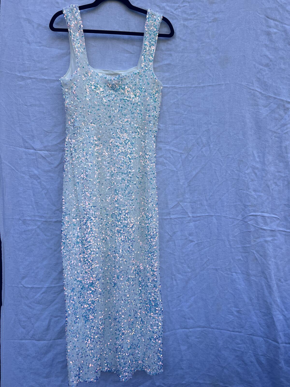 NWT Show Me Your Mumu Sequin Midi / Maxi Dress XL White Iridescent Party Glam