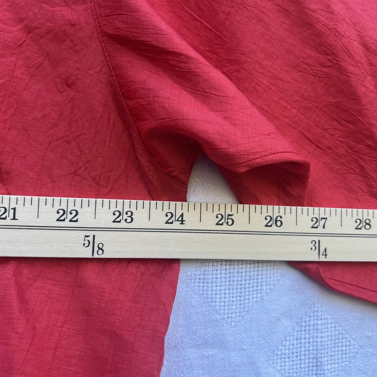 Vintage Diane Von Furstenberg Red Blouse Size L Oversized Button Up