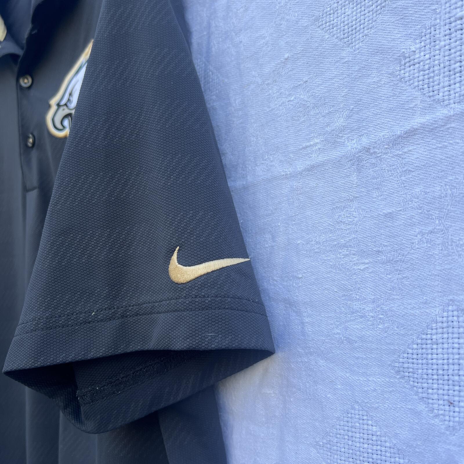 Nike Dri-FIT Eagles Polo Shirt Mens Large Black NFL Golf Performance