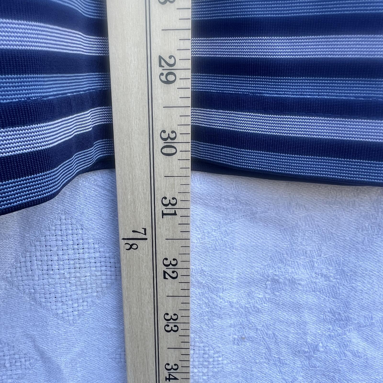 Greg Norman Polo Shirt Mens M Blue Striped Golf Performance Play Dry Polo
