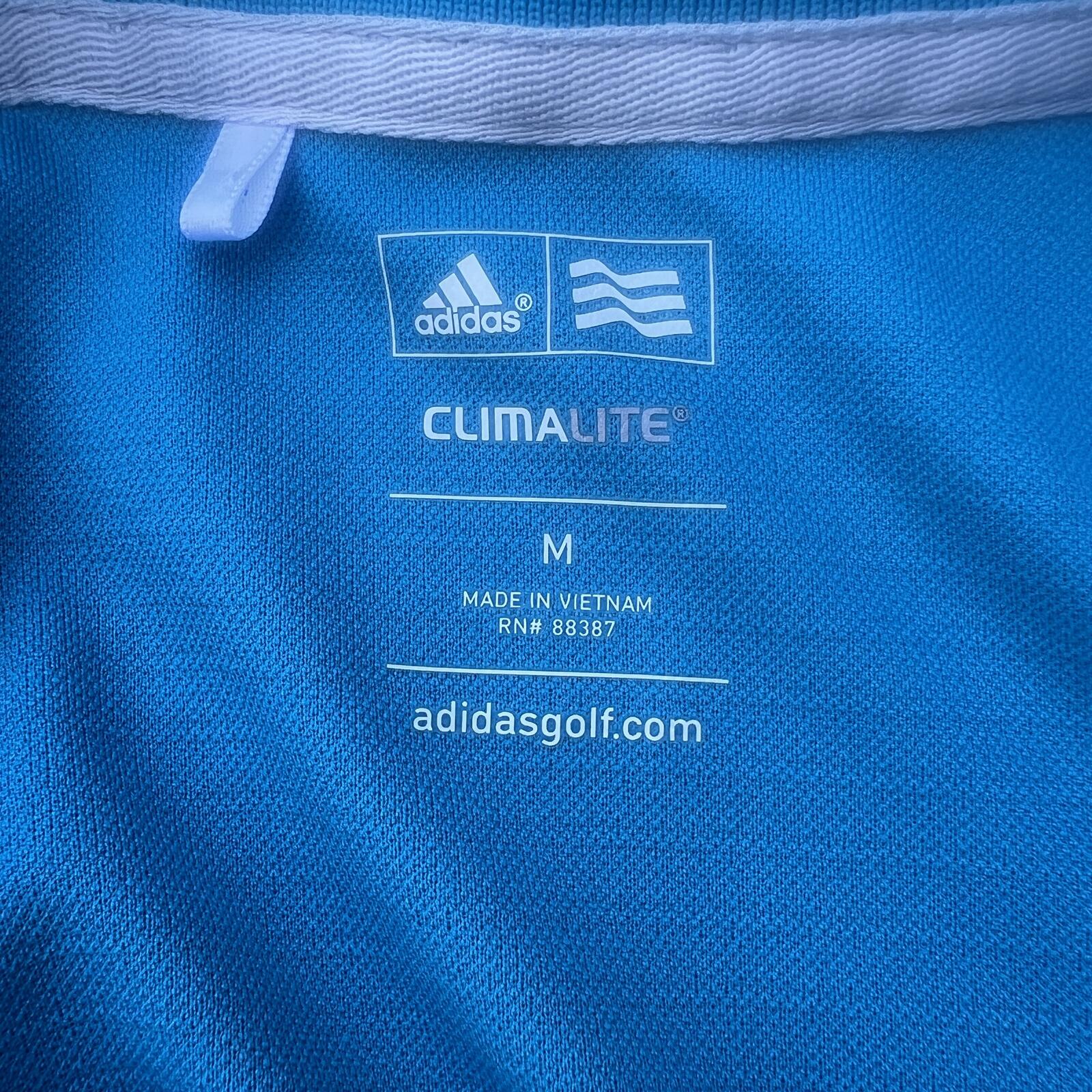 Adidas ClimaLite Golf Polo Shirt Blue Performance Athletic Men’s Medium