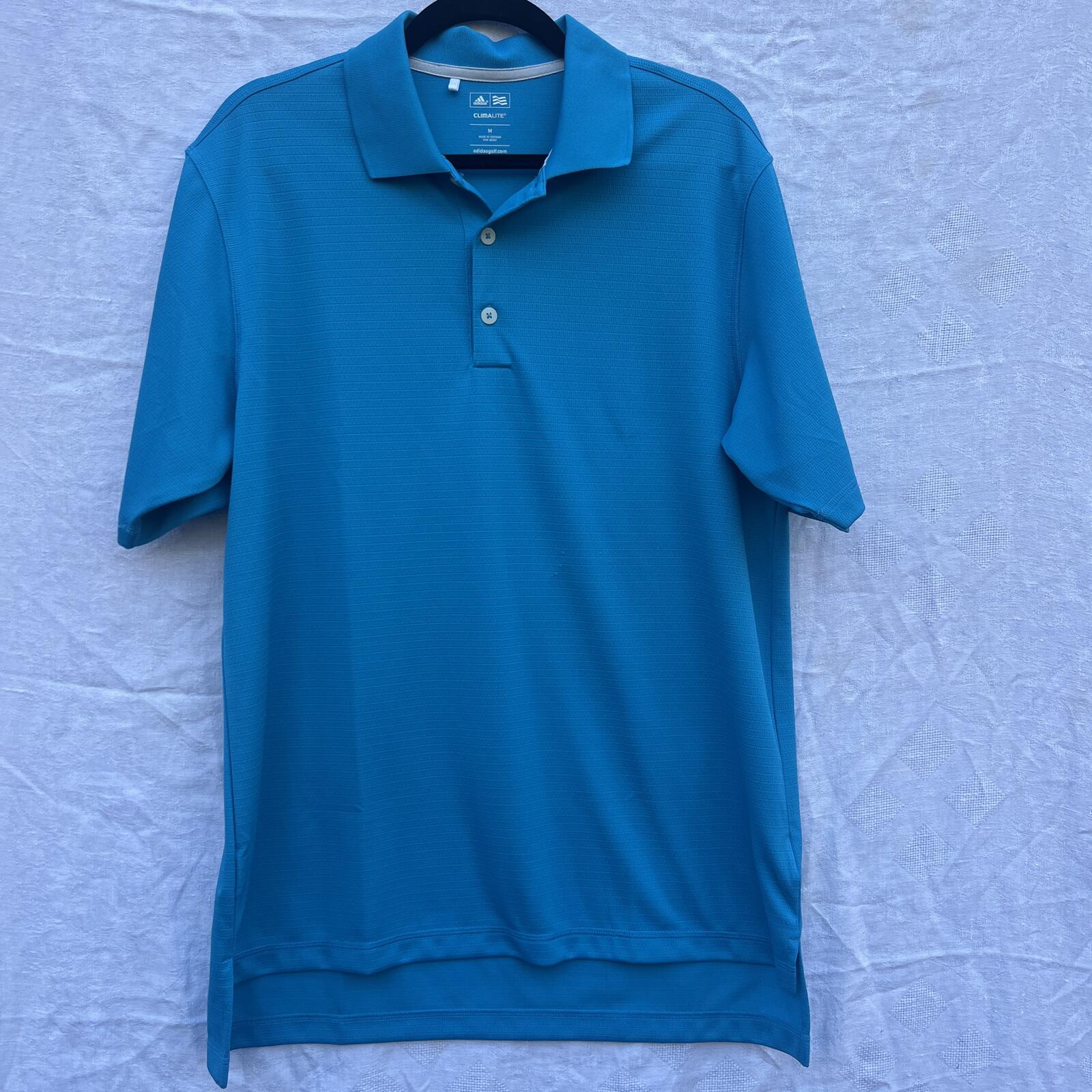Adidas ClimaLite Golf Polo Shirt Blue Performance Athletic Men’s Medium