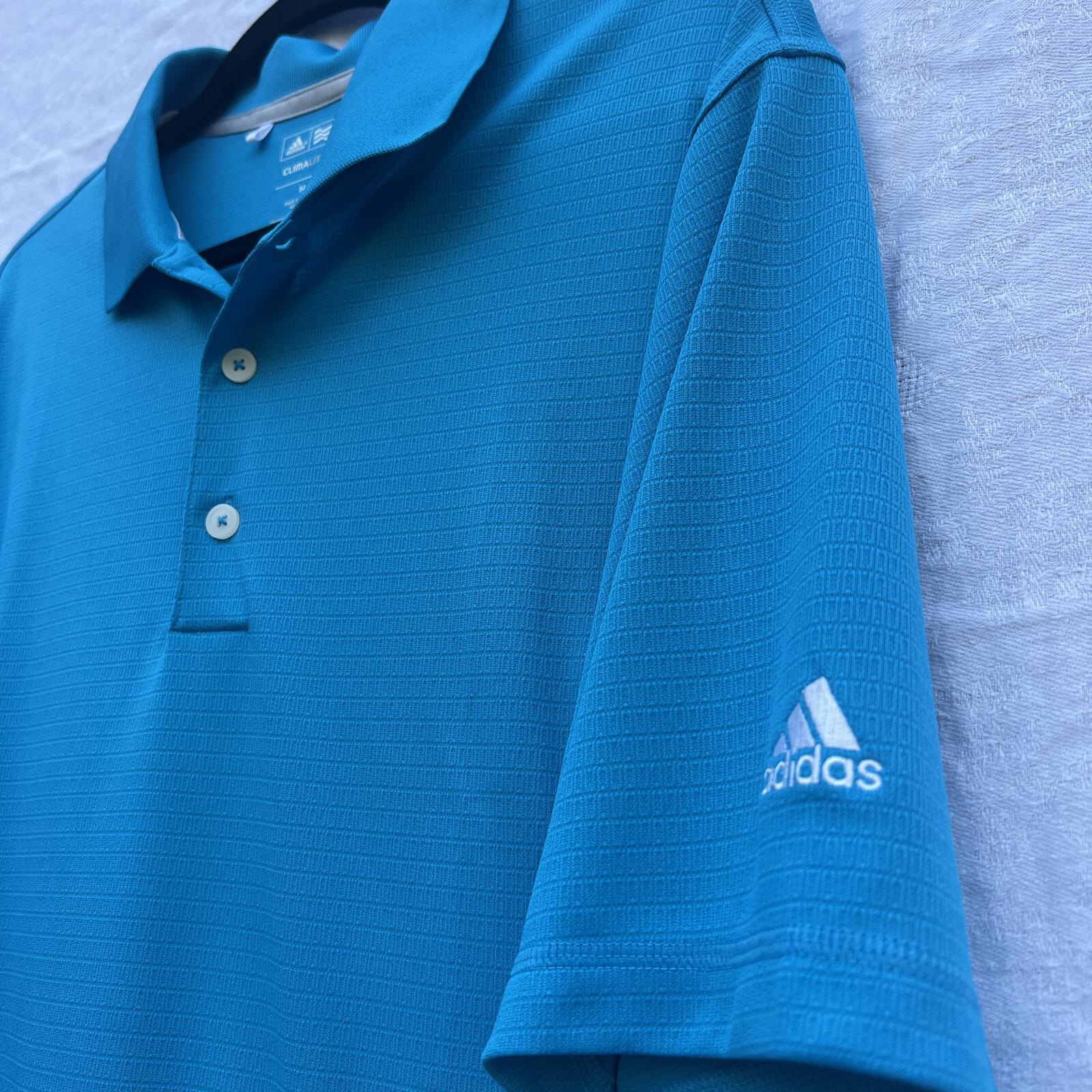 Adidas ClimaLite Golf Polo Shirt Blue Performance Athletic Men’s Medium