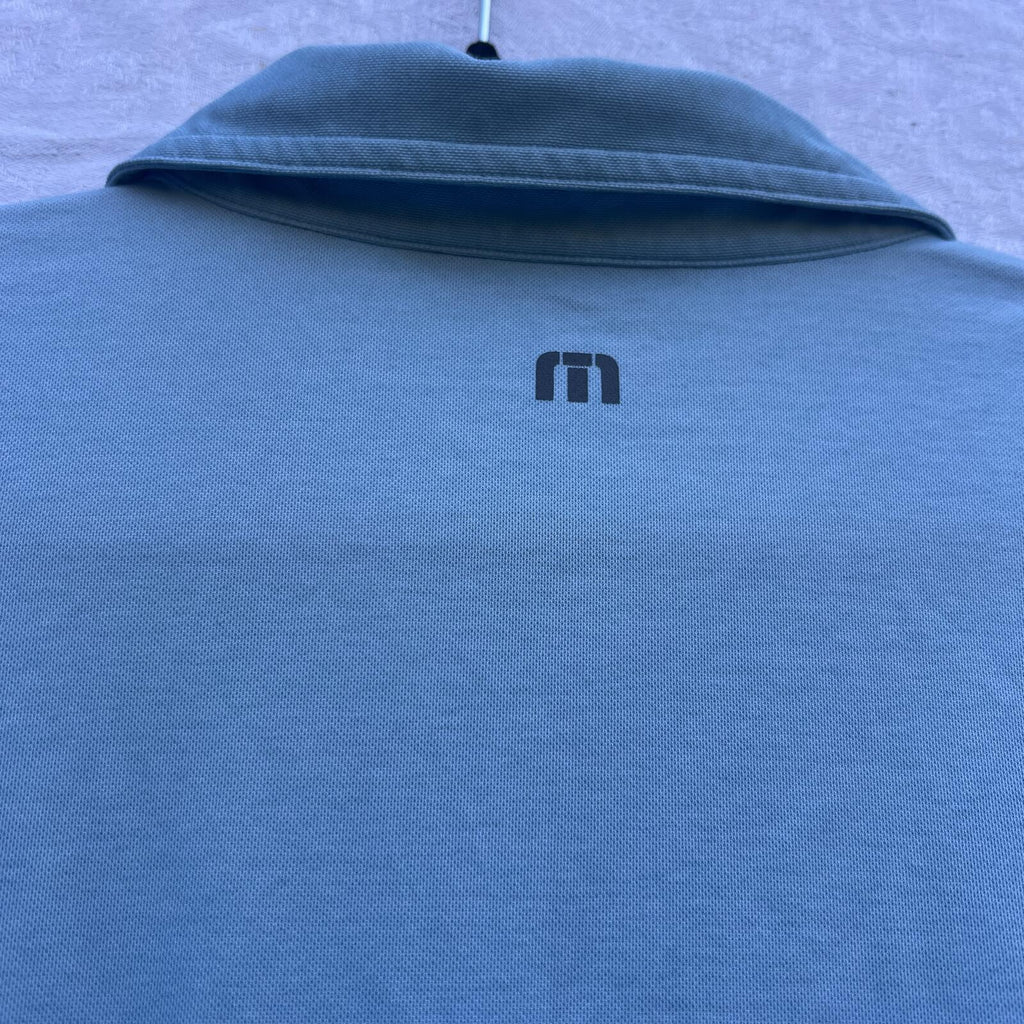 TravisMathew Blue Golf Polo Shirt Pima Cotton Blend Performance Men M