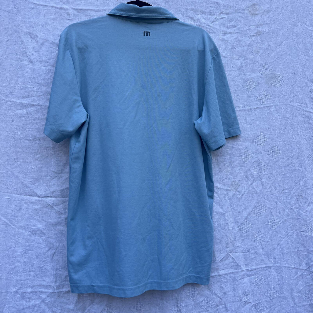 TravisMathew Blue Golf Polo Shirt Pima Cotton Blend Performance Men M