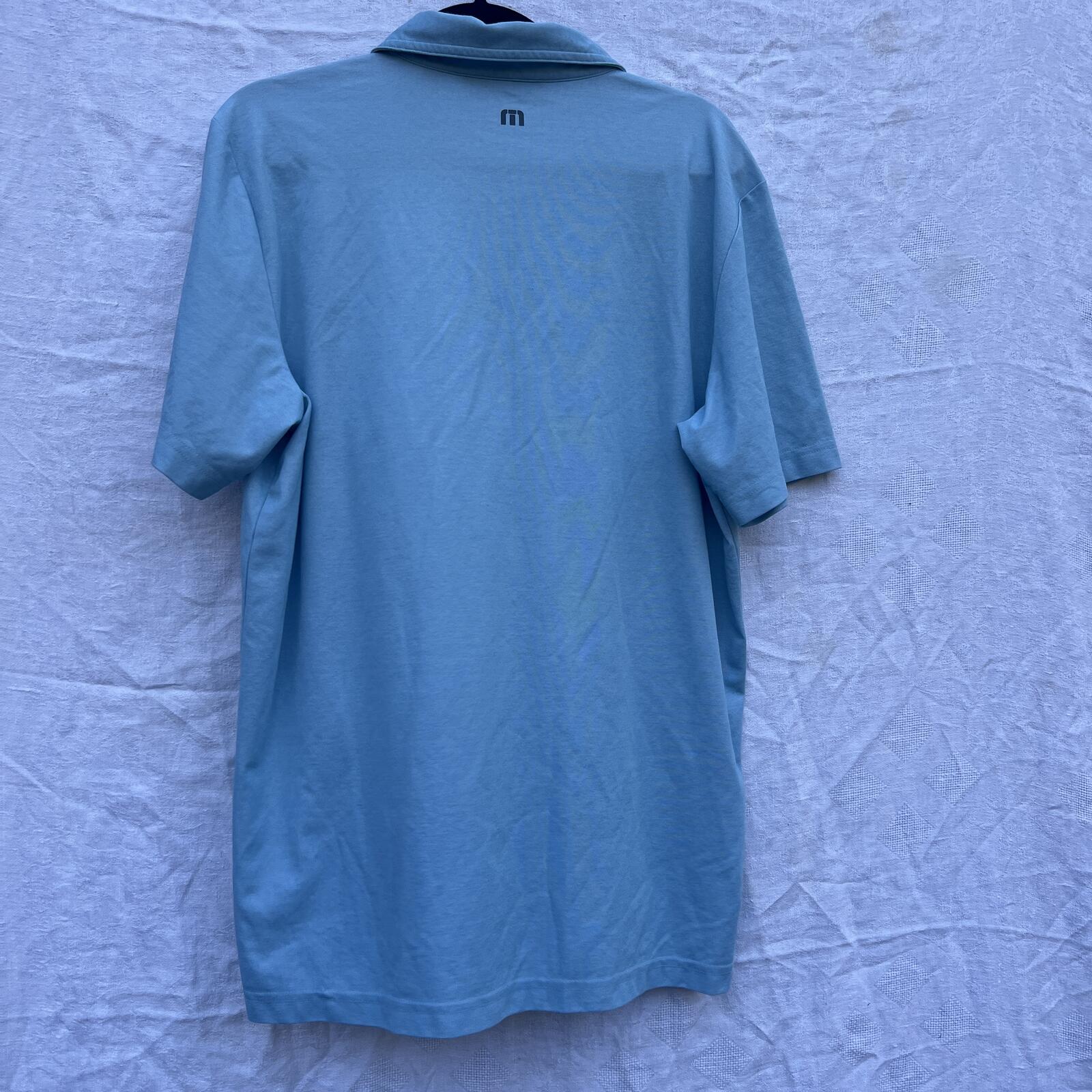 TravisMathew Blue Golf Polo Shirt Pima Cotton Blend Performance Men M