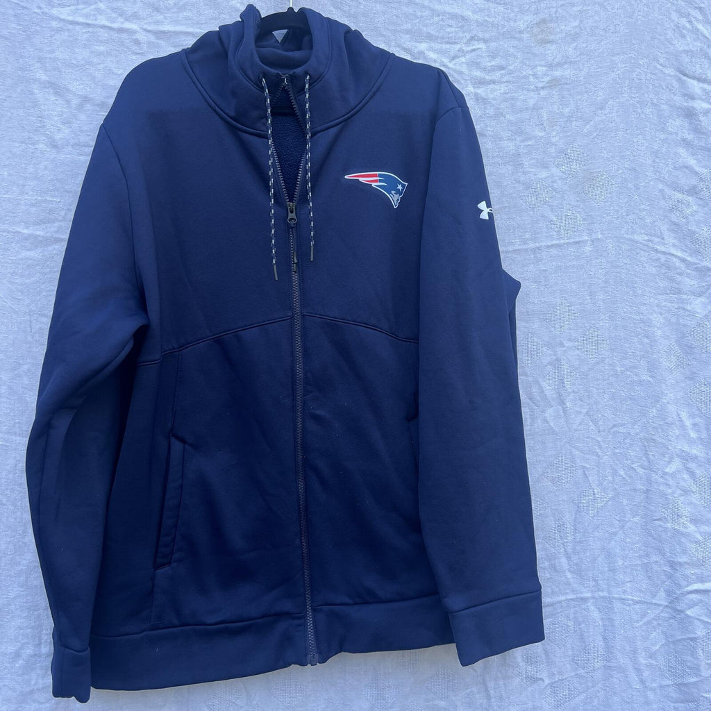 Under Armour Patriots Full Zip Hoodie XL Navy NFL Combine Authentic