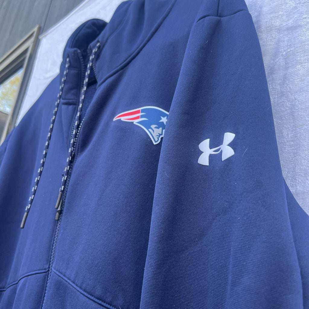 Under Armour Patriots Full Zip Hoodie XL Navy NFL Combine Authentic