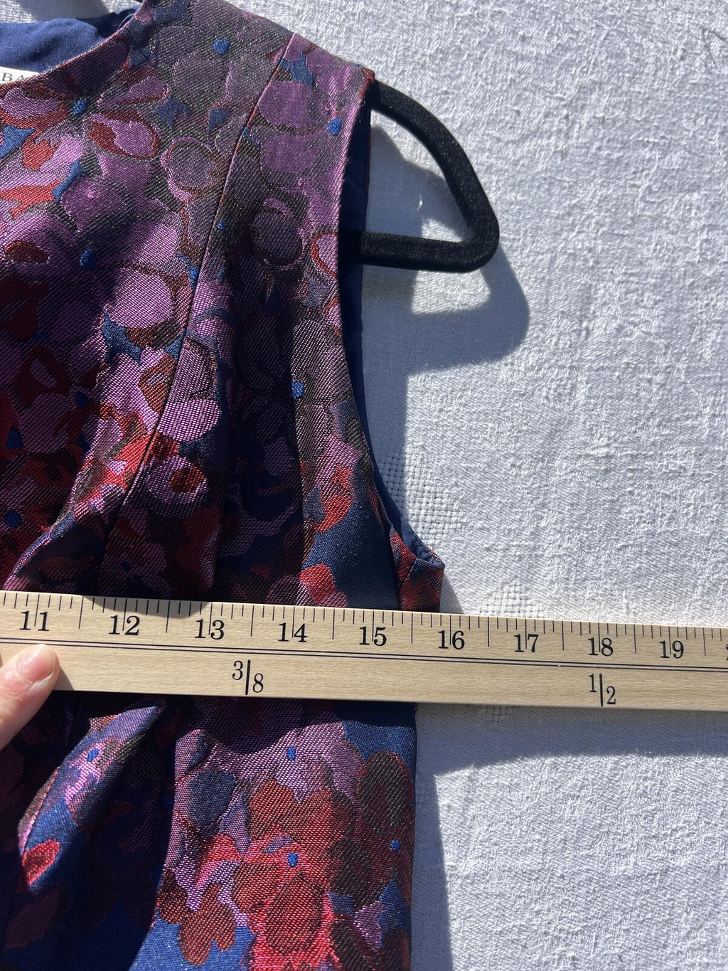 Badgley Mischka Floral Jacquard Fit Flare Dress Blue Pink Size 8