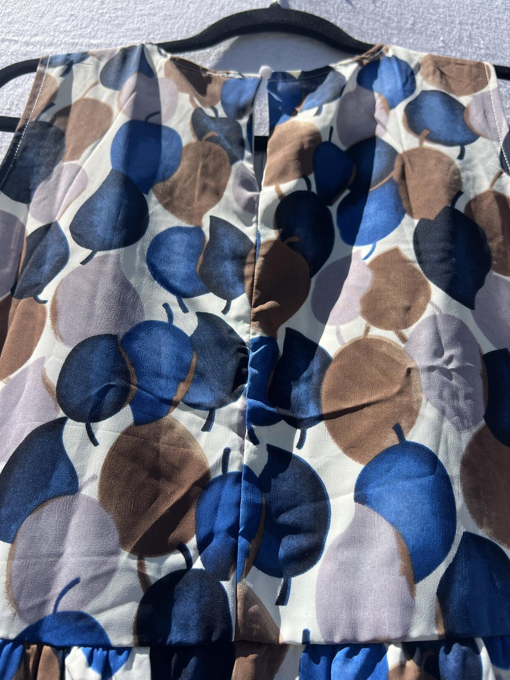 Bohemian Outsider Tiered Midi Dress XL Blue Brown Print Sleeveless Cotton