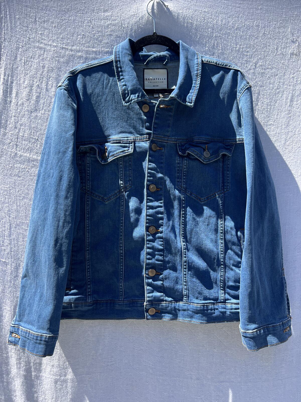 Bagatelle Denim Jacket Womens XL Blue Stretch Trucker Classic Casual Coat