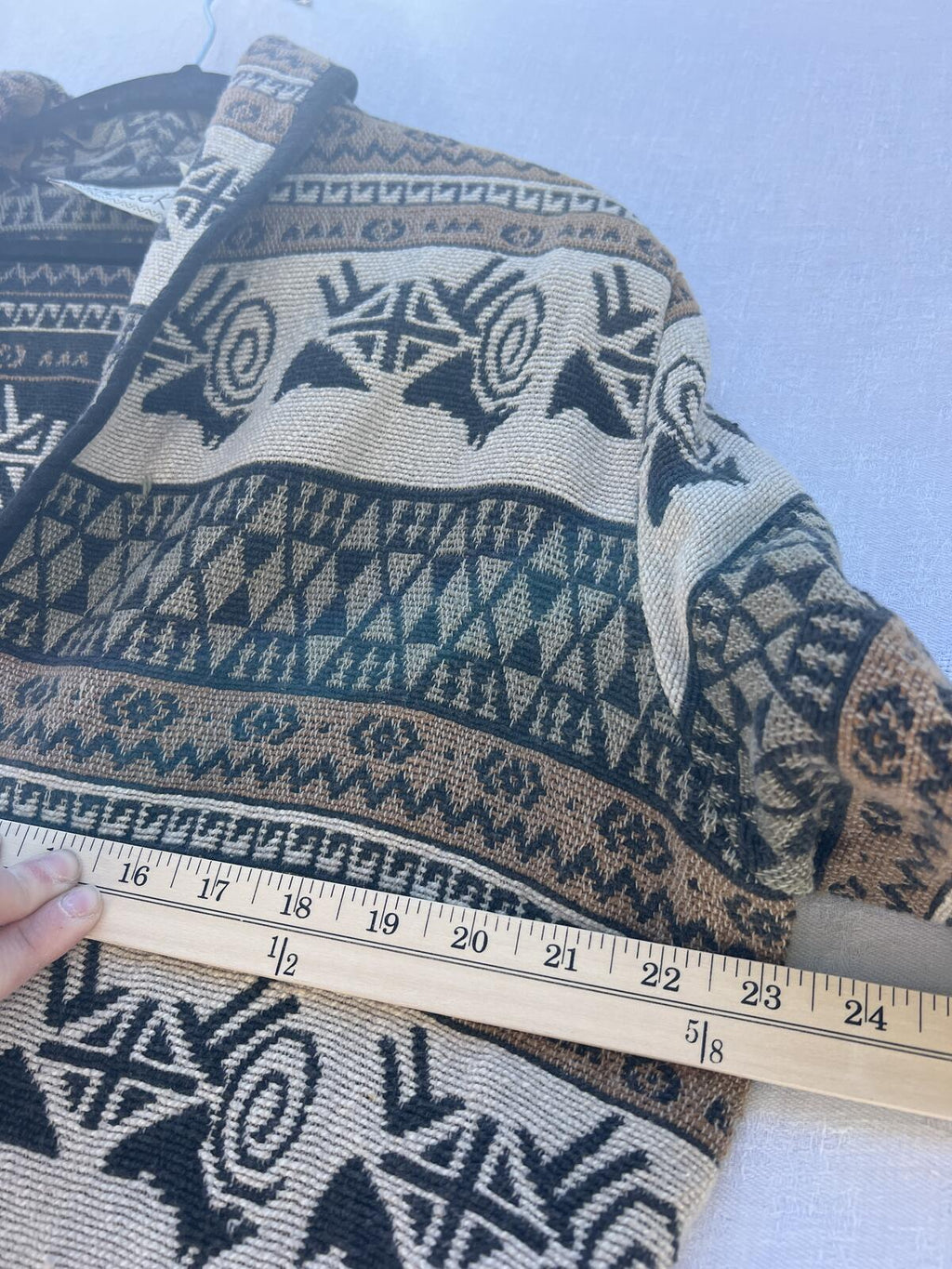 Flashback Aztec Tapestry Jacket Womens Medium Tribal Boho Open Front Coat