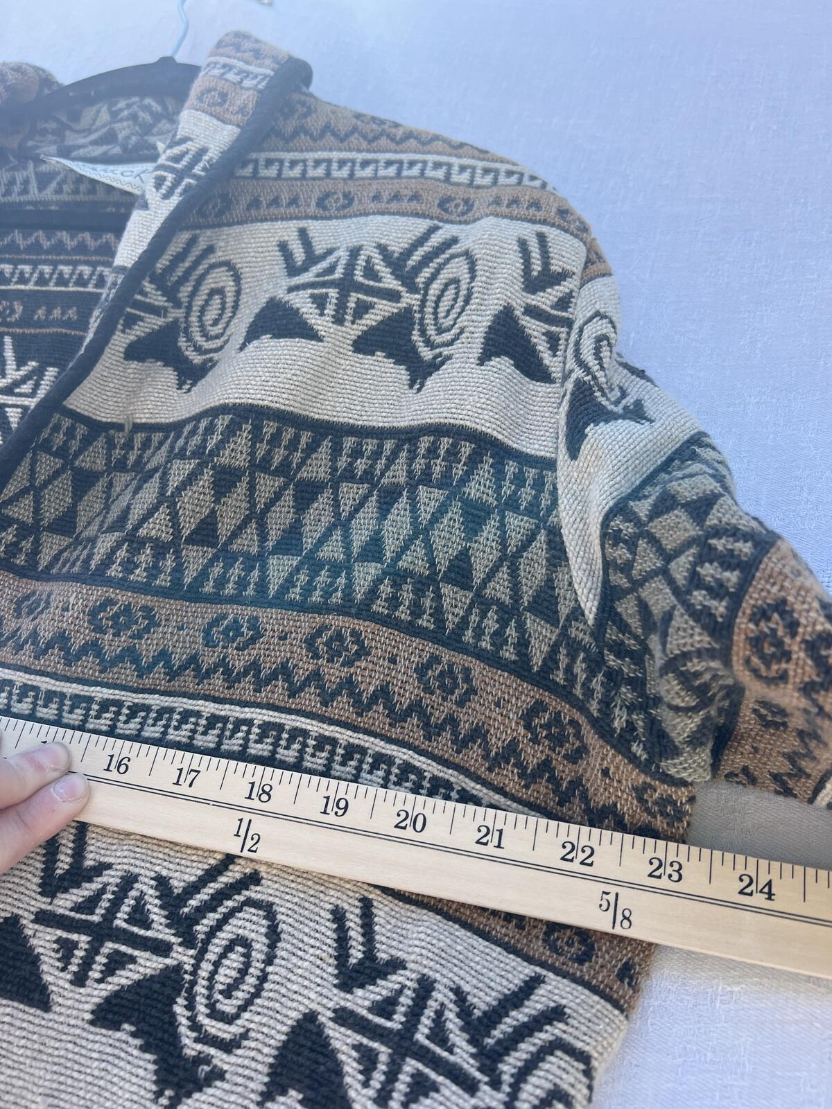 Flashback Aztec Tapestry Jacket Womens Medium Tribal Boho Open Front Coat