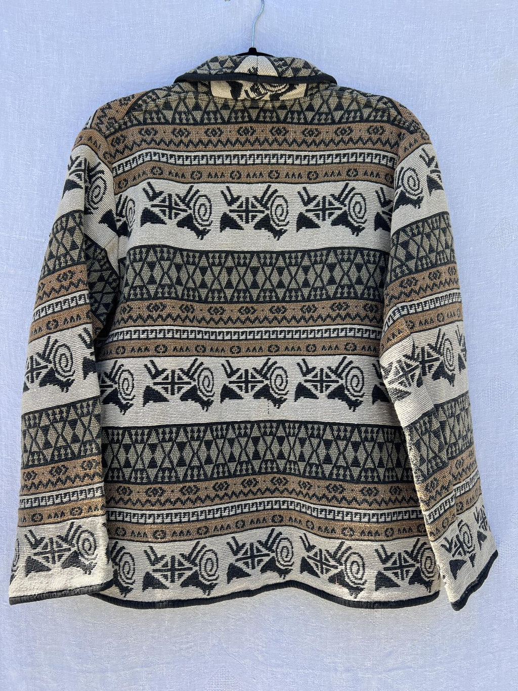 Flashback Aztec Tapestry Jacket Womens Medium Tribal Boho Open Front Coat