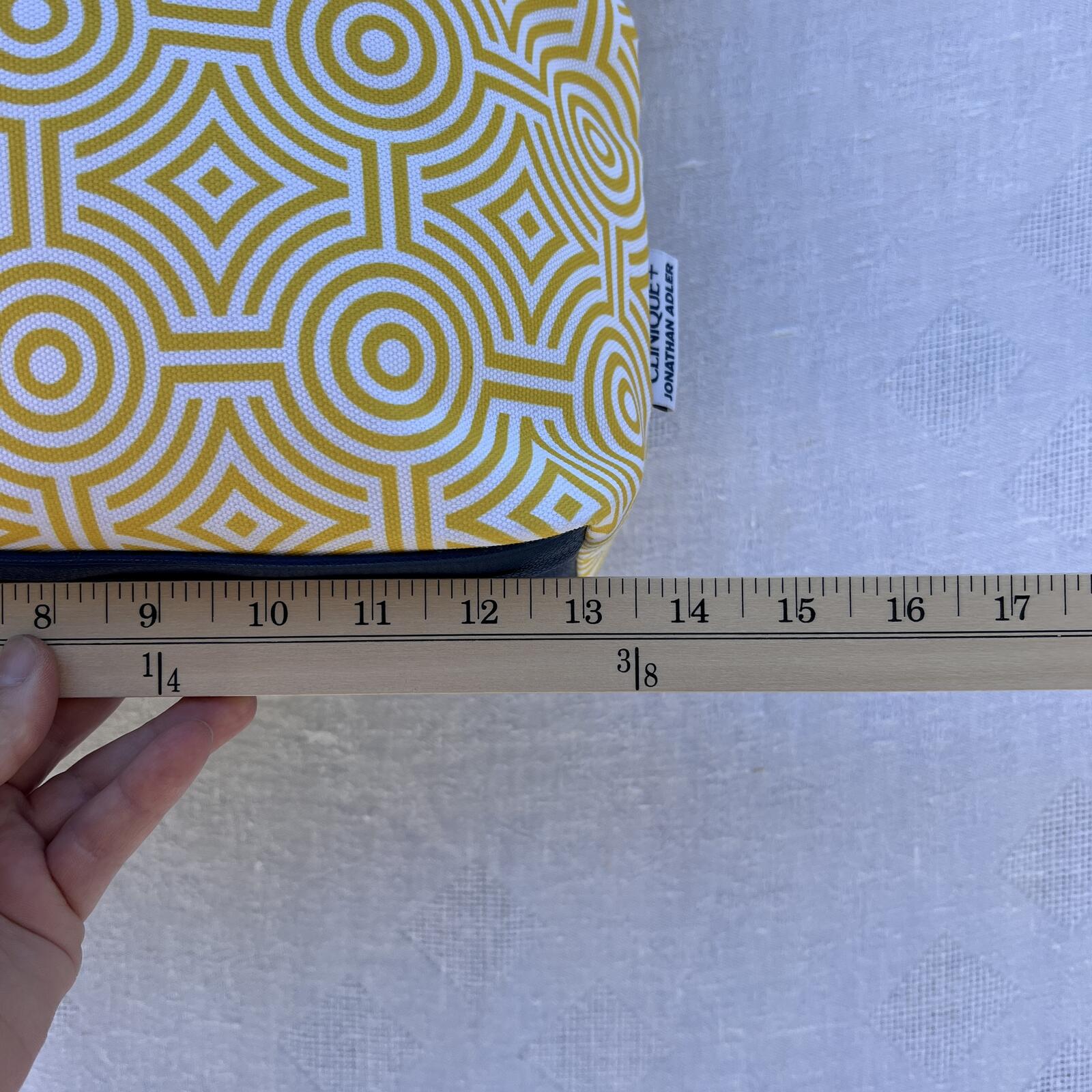 Clinique x Jonathan Adler Yellow Geometric Tote Pom Pom Beach Travel Bag