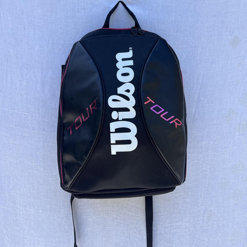 Wilson Tour Tennis Backpack Black Pink Racket Bag Padded Sport Travel