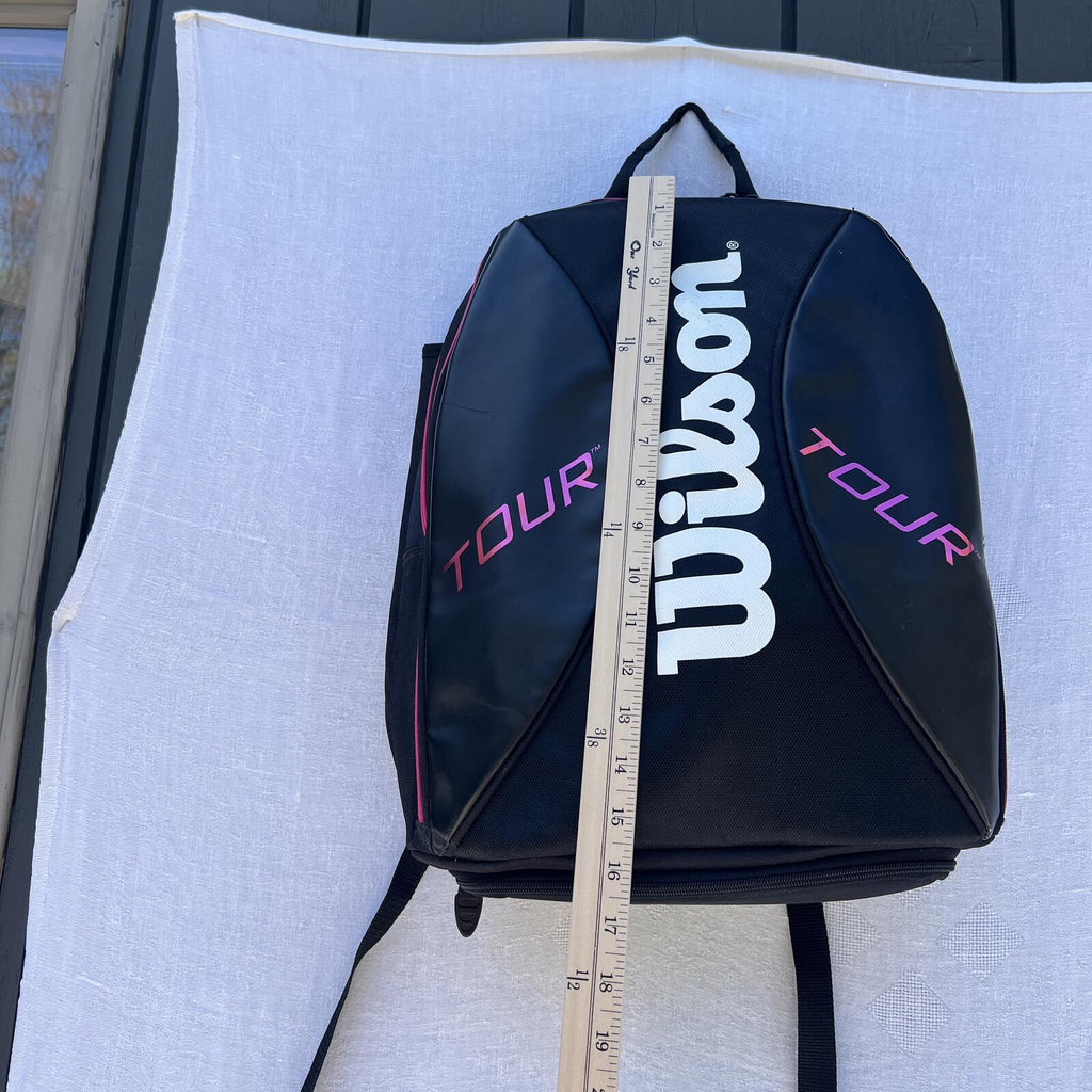 Wilson Tour Tennis Backpack Black Pink Racket Bag Padded Sport Travel