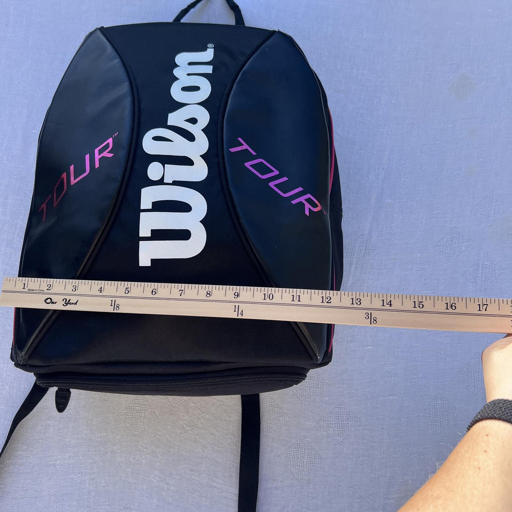 Wilson Tour Tennis Backpack Black Pink Racket Bag Padded Sport Travel