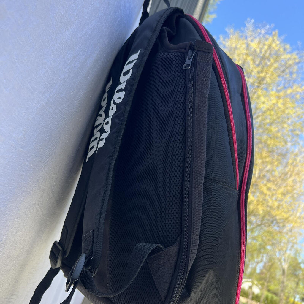 Wilson Tour Tennis Backpack Black Pink Racket Bag Padded Sport Travel