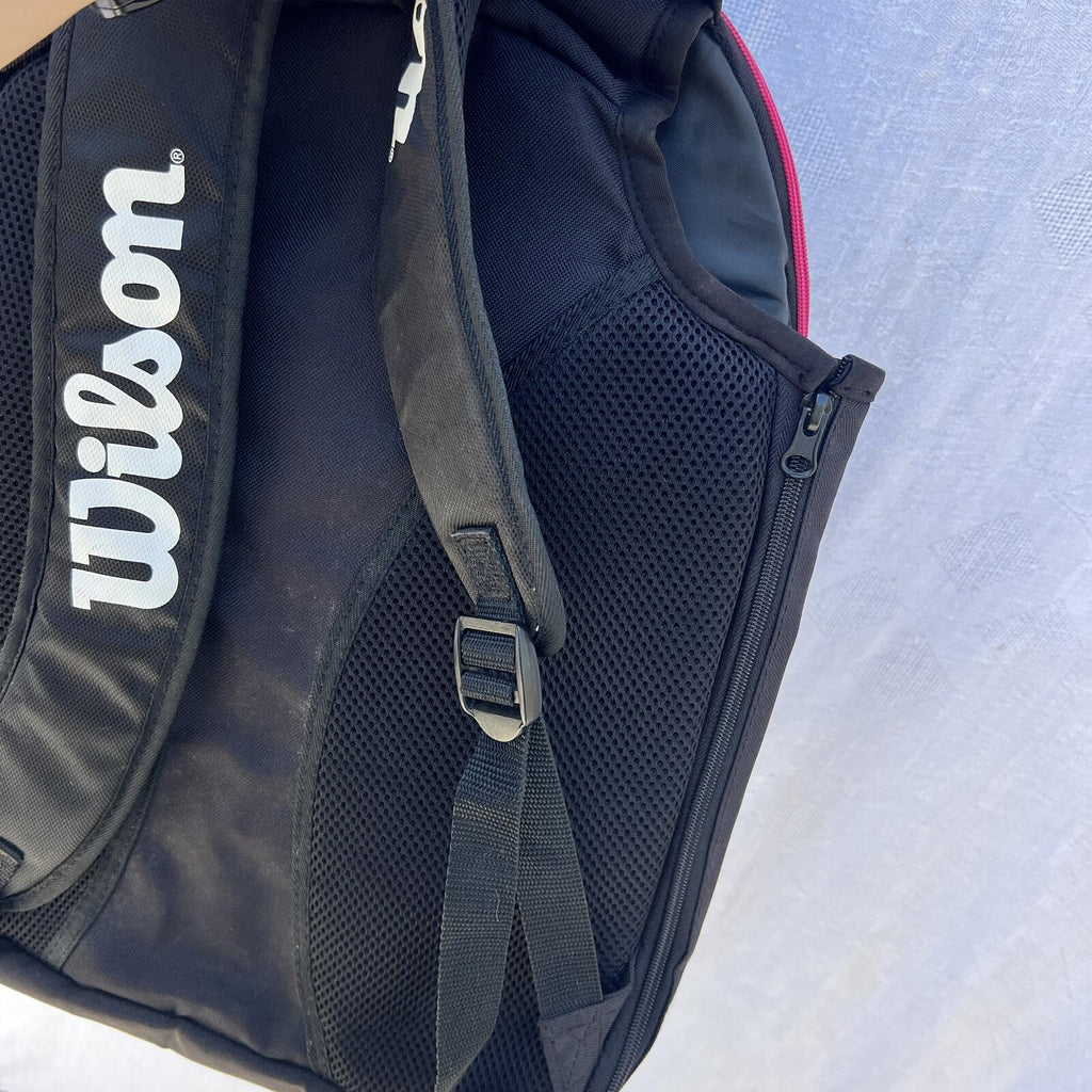 Wilson Tour Tennis Backpack Black Pink Racket Bag Padded Sport Travel