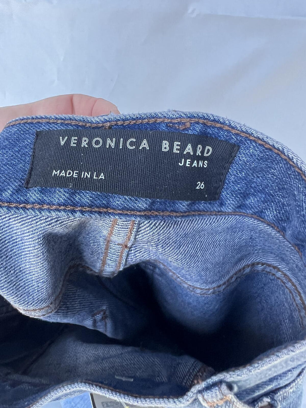 Veronica Beard Taylor Wide Leg Jeans High Rise Blue Denim Size 26
