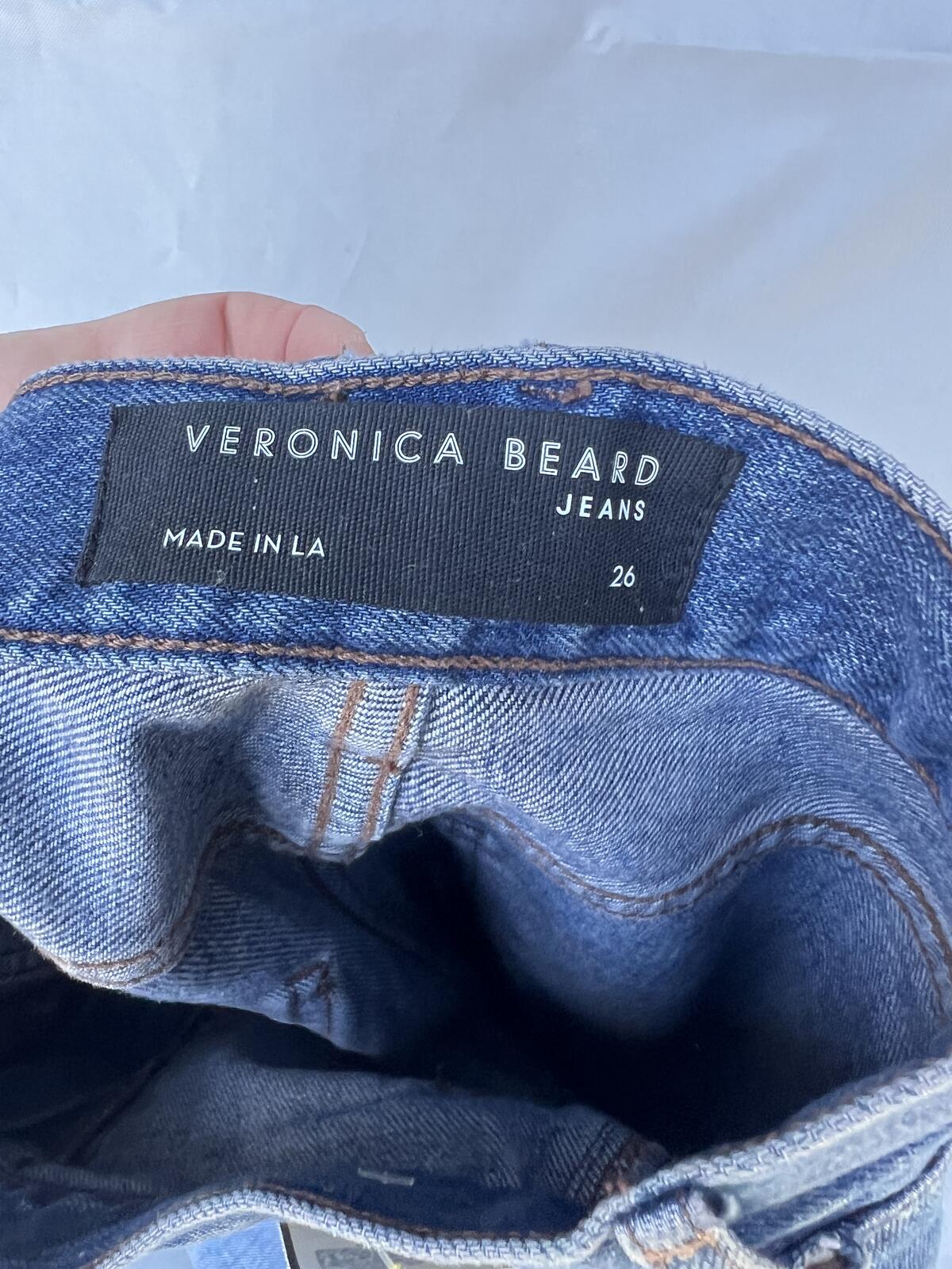 Veronica Beard Taylor Wide Leg Jeans High Rise Blue Denim Size 26