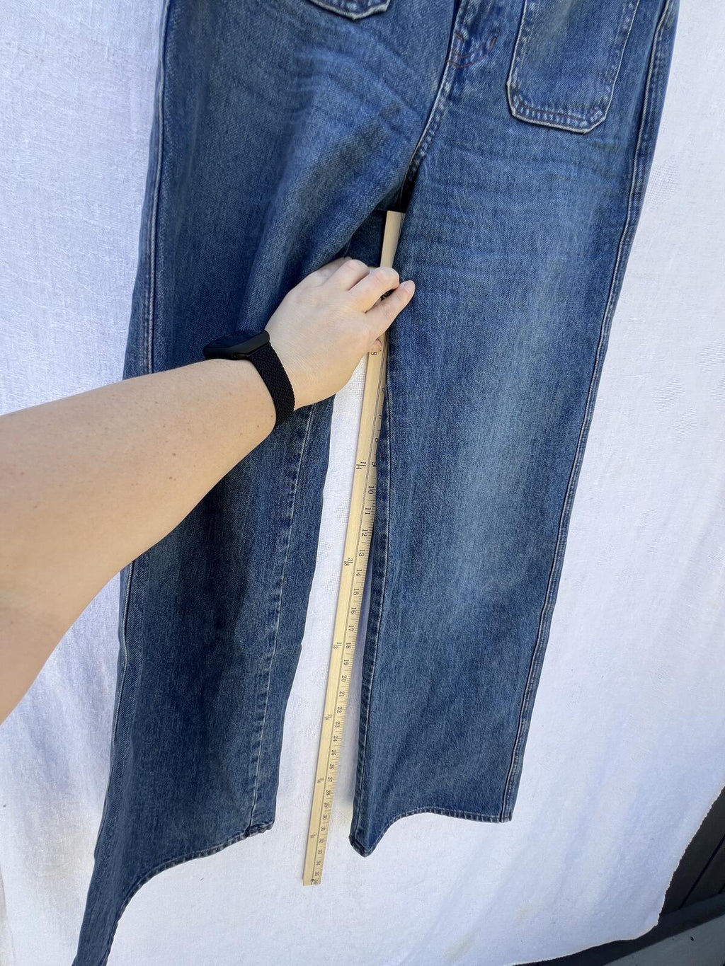 Veronica Beard Taylor Wide Leg Jeans High Rise Blue Denim Size 26