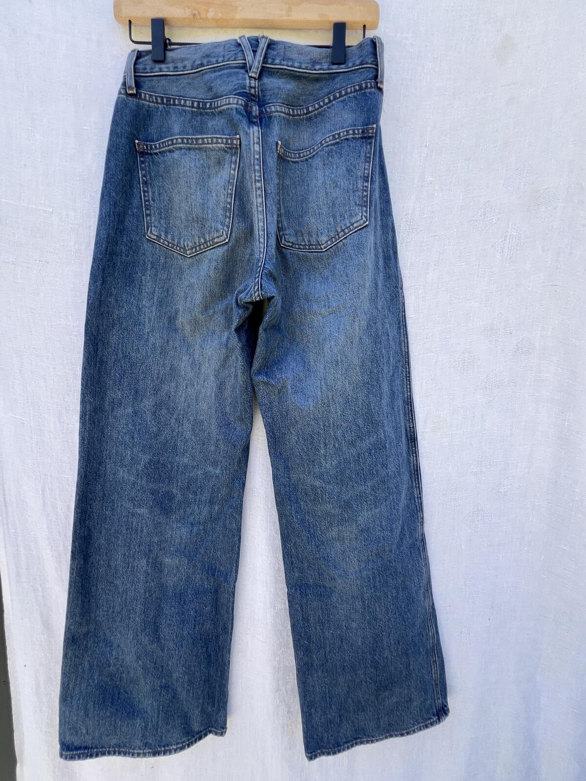 Veronica Beard Taylor Wide Leg Jeans High Rise Blue Denim Size 26